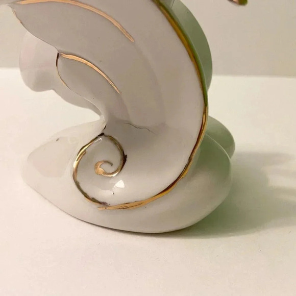 Vintage Capodimonte Double Swan Figurine White With Gold Trim Made In Italy Flaw - Picture 6 of 12